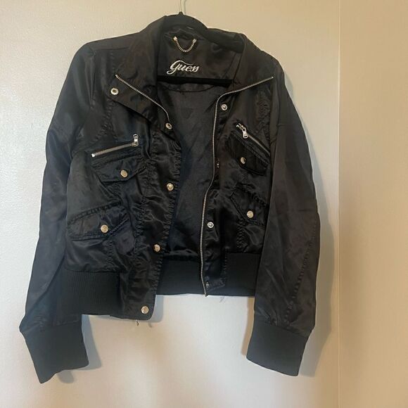 Guess Jackets & Blazers - Guess Women's Black Moto Faux Leather Fit Jacket
